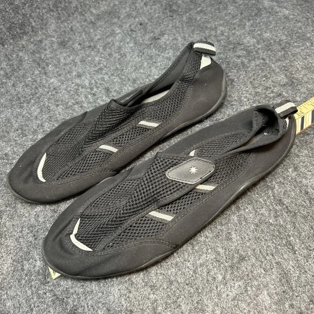 Black Water Shoes Mens Size 11 Mesh Slip On Water Socks Swim Beach Gym Shoe